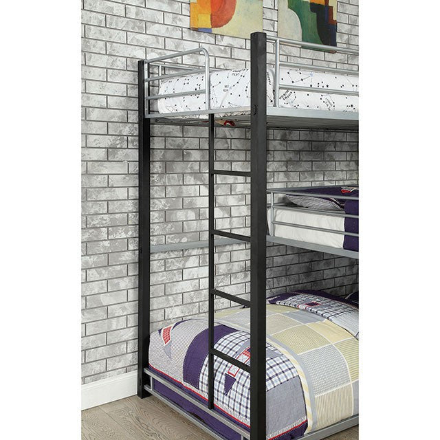 Aubrey Sand Black Twin Triple Decker Bed