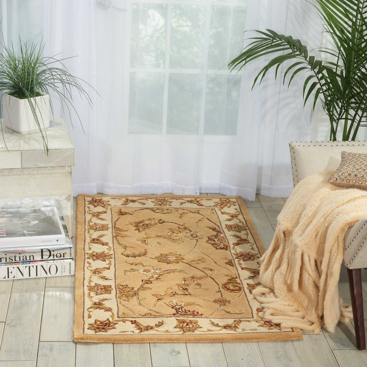 Nourison 3000 3104 Yellow Rug - room scene