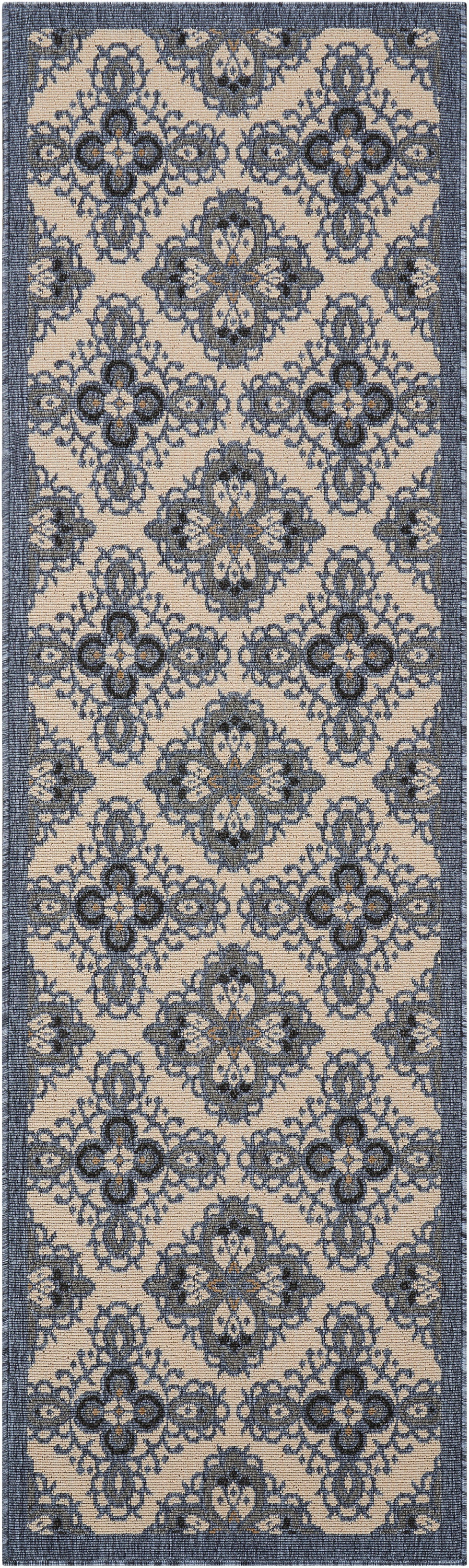 Caribbean CRB10 Ivory Blue Rug - Runner