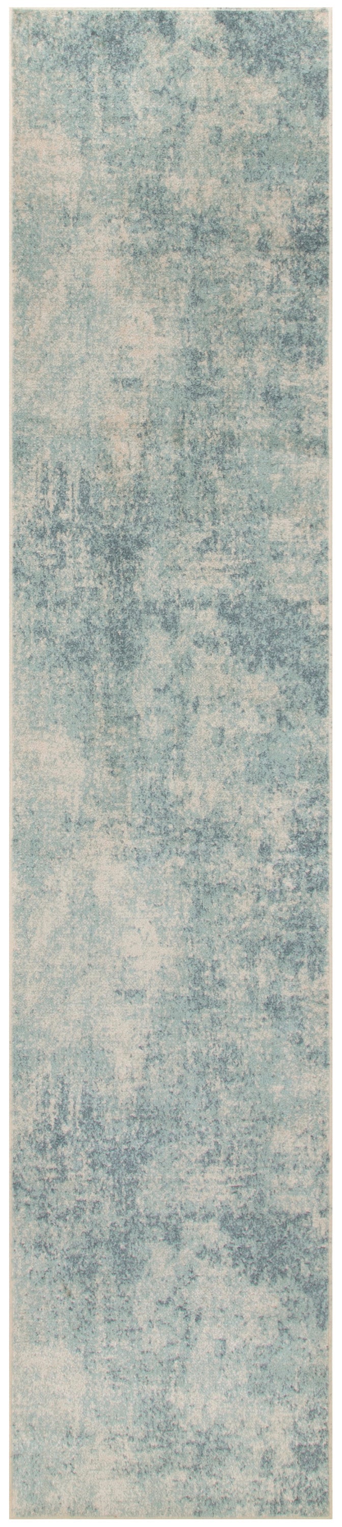 Astra Machine Washable ASW07 Blue Ivory Rug - Runner