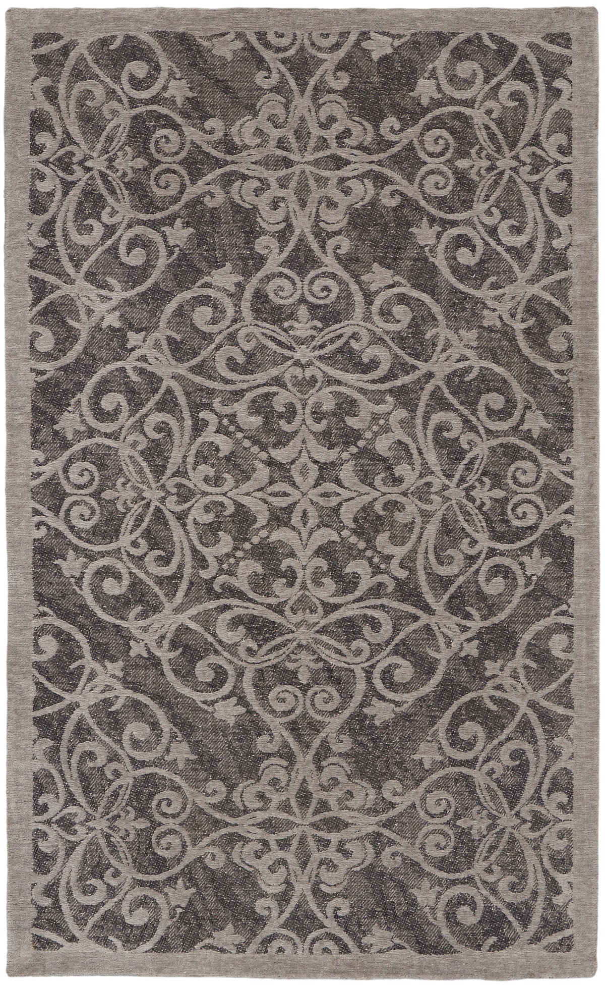 Damask DAS01 Grey Rug - Rectangle