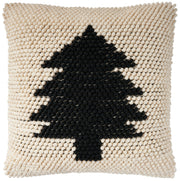 Holiday Pillows DC569 Ivory Black 20" x 20" Throw Pillows