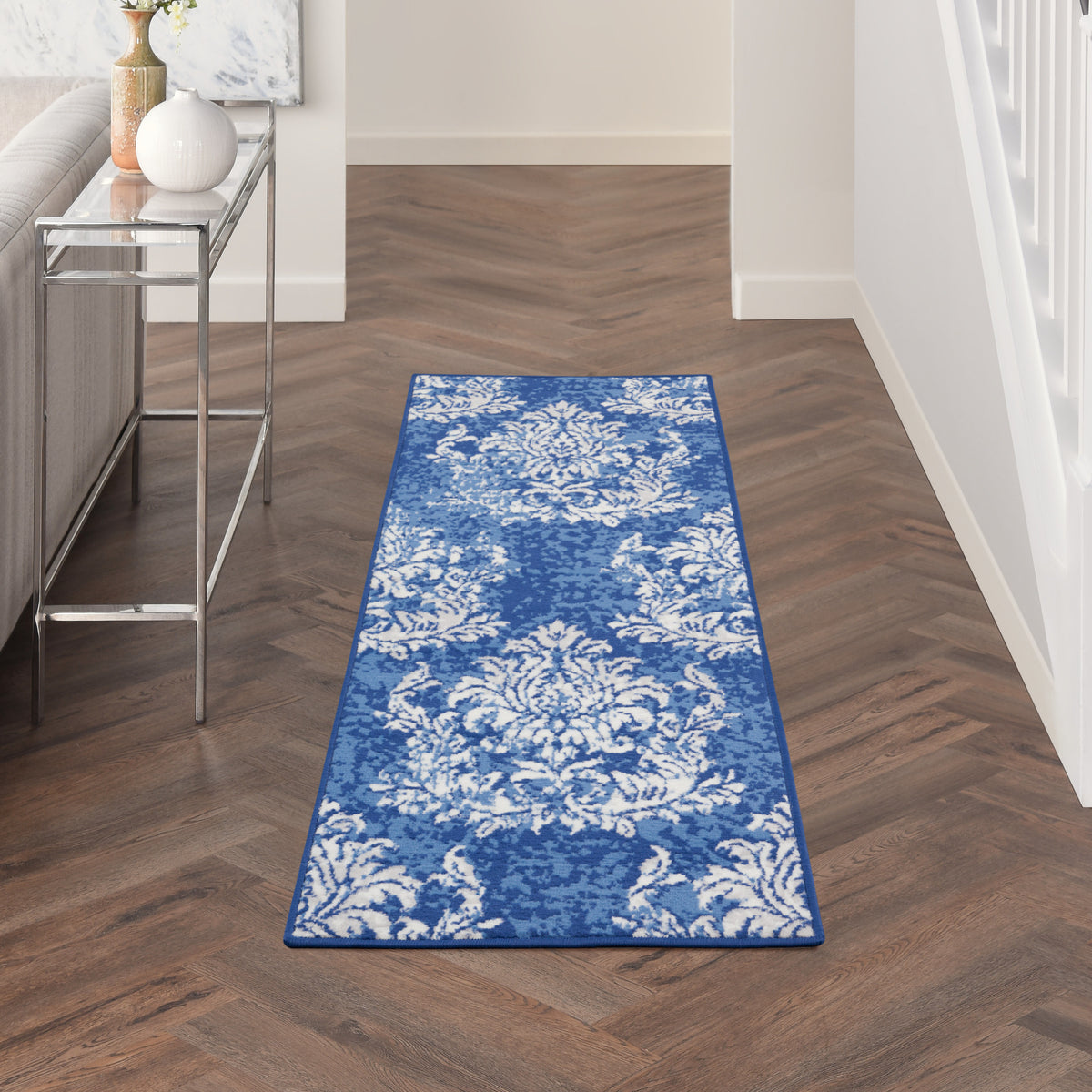 Whimsicle WHS11 Navy Ivory Rug - room scene