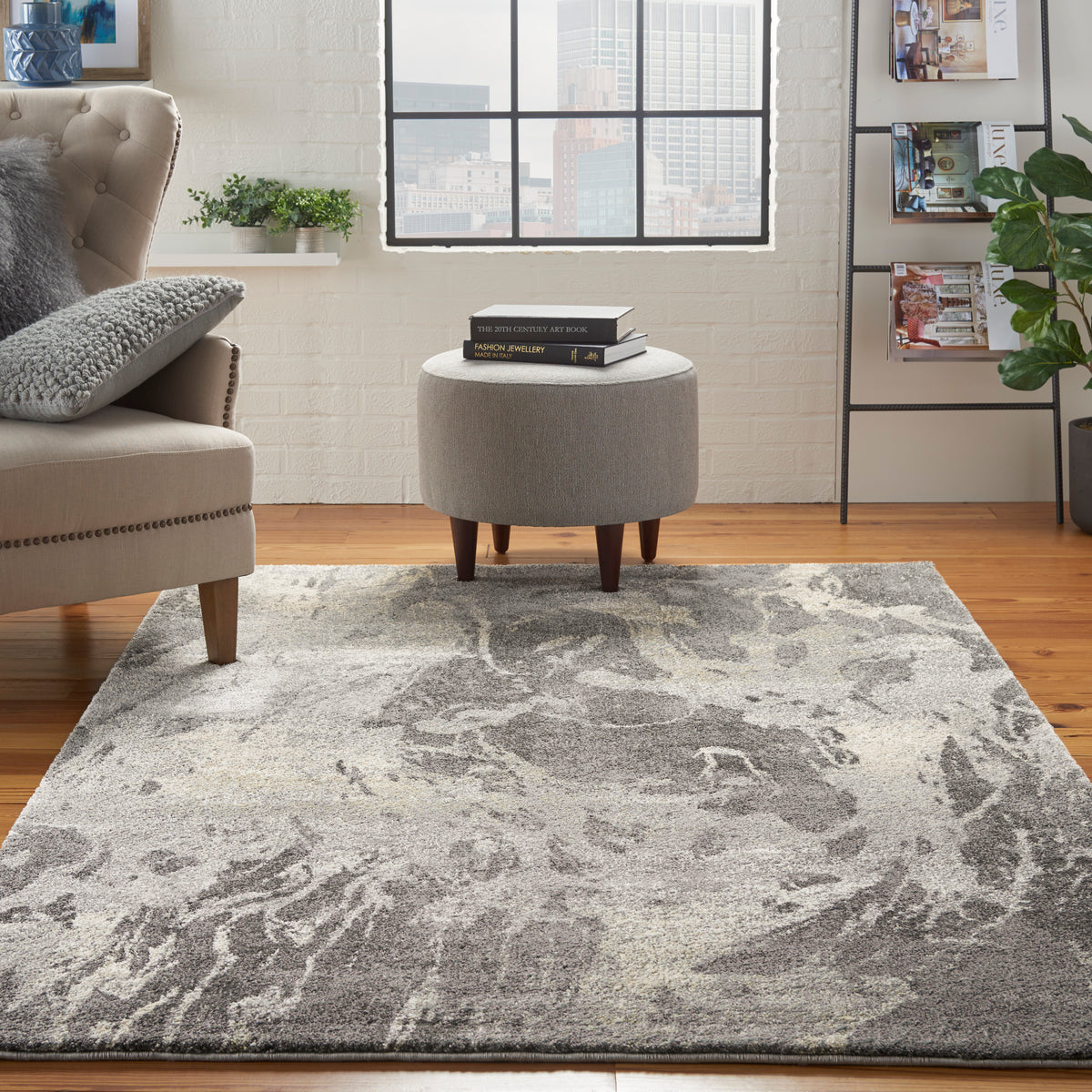 Fusion FSS16 Beige Grey Rug - room scene