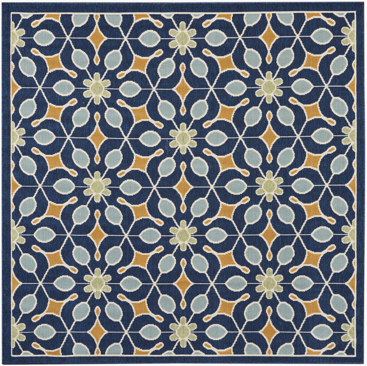 Caribbean CRB07 Navy Rug - Square
