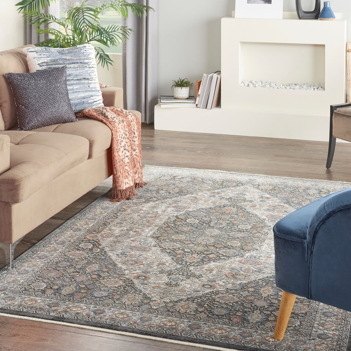 Starry Nights STN11 Grey Blue Rug - room scene