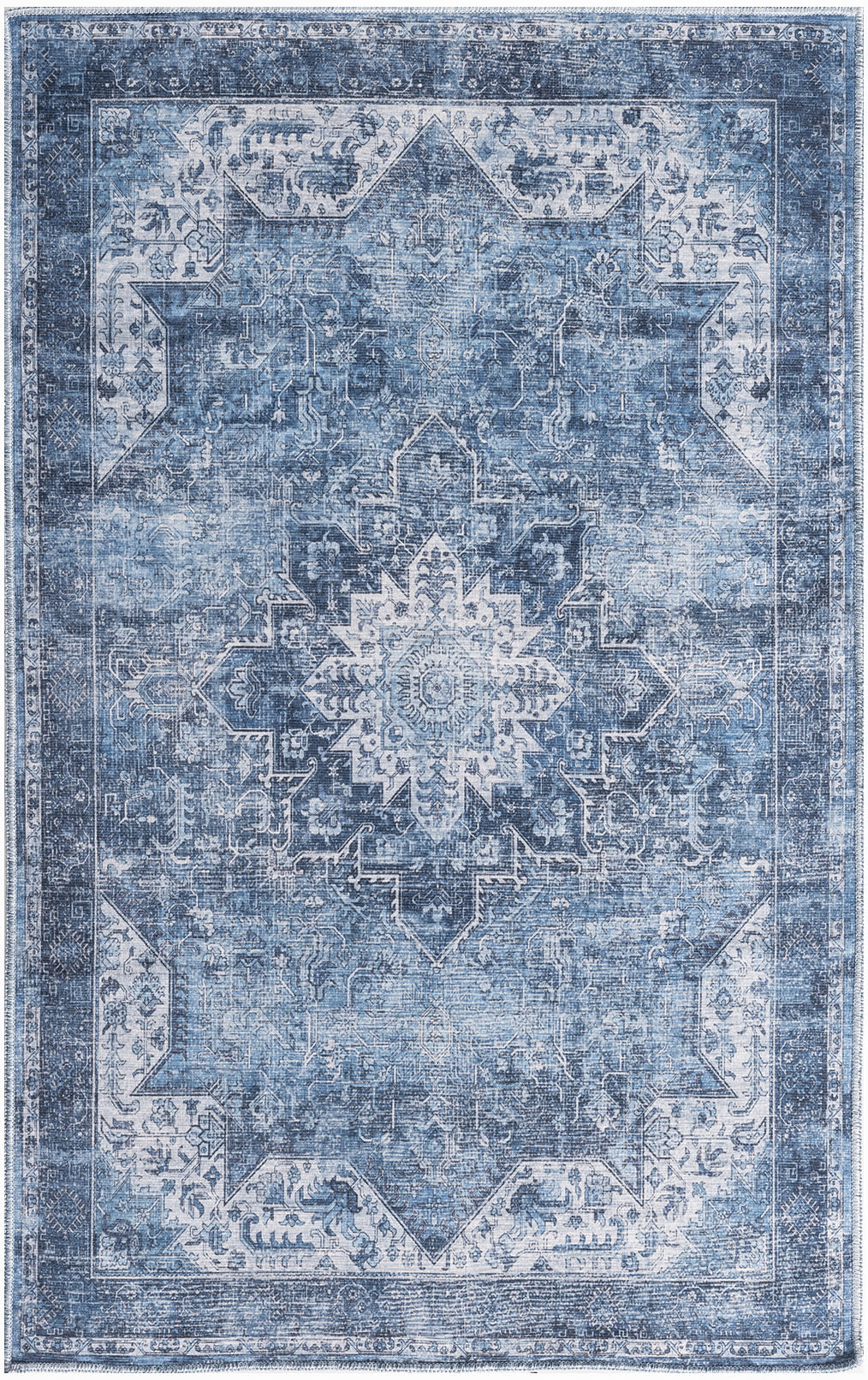 Nourison Washables NWB15 Blue Rug - Rectangle
