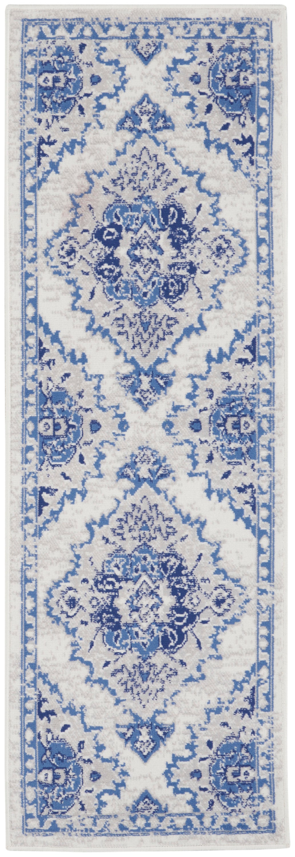 Whimsicle WHS14 Ivory Blue Rug - Runner