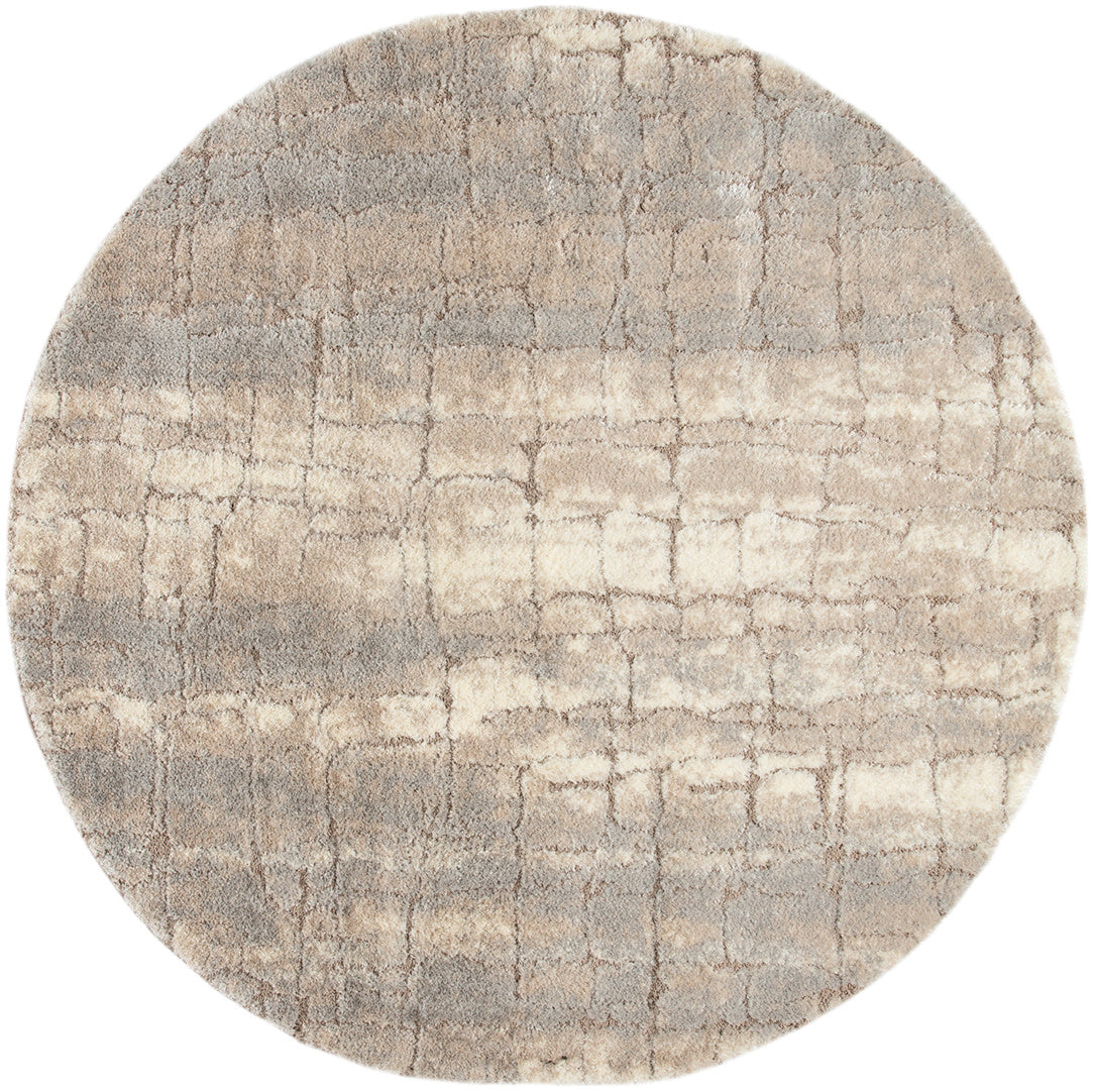 Dreamy Shag DRS09 Ivory Beige Rug - Round