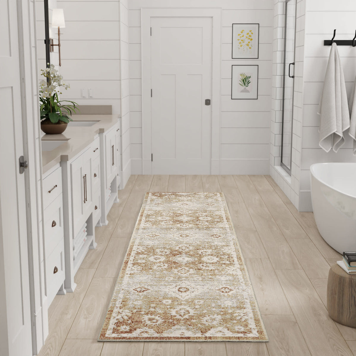 Astra Machine Washable ASW19 Copper Rug - room scene