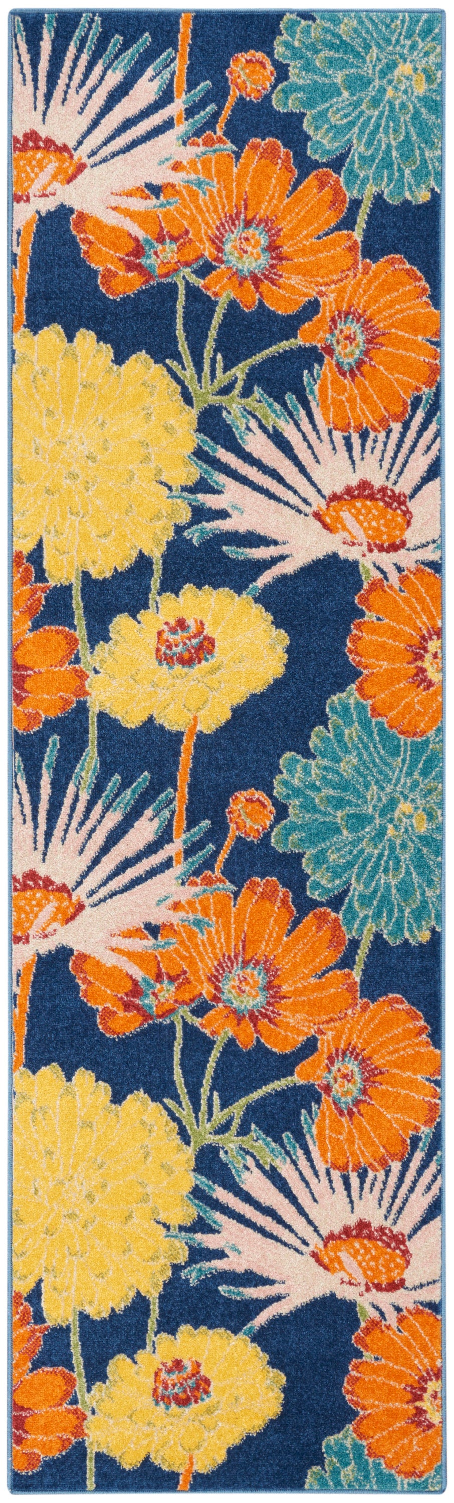Allur ALR06 Navy Multicolor Rug - Runner