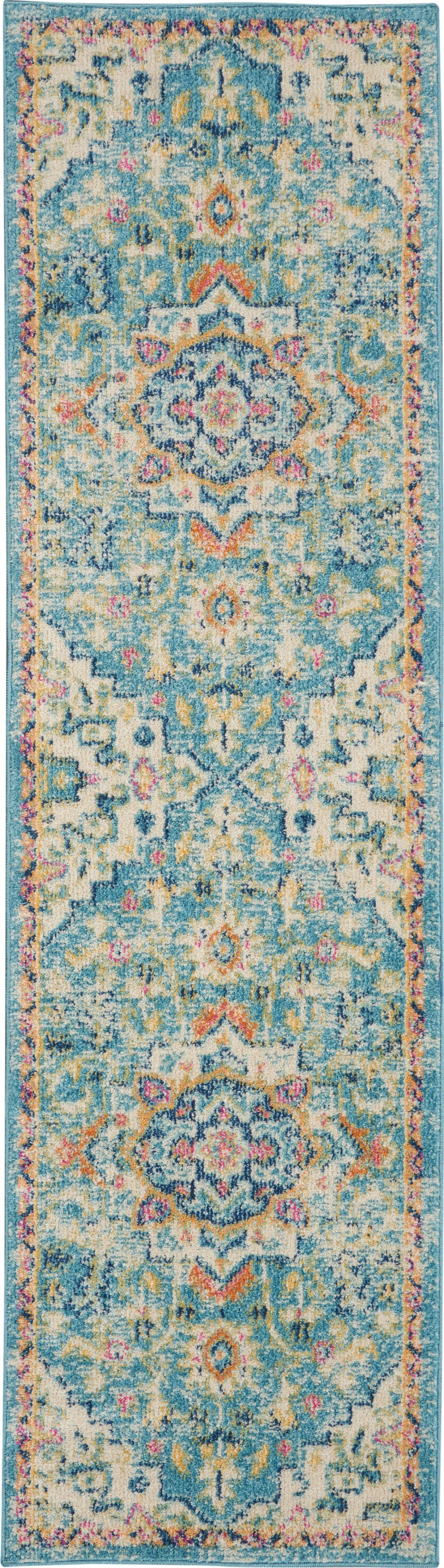 Passion PSN25 Ivory Light Blue Rug - Runner
