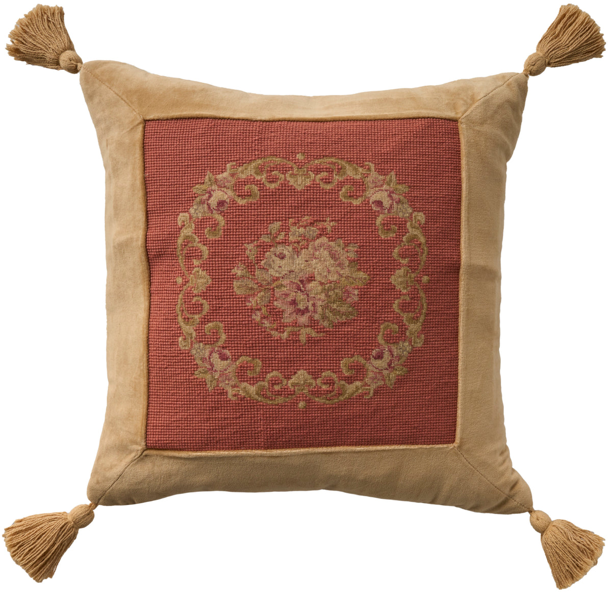 Vintage Pillow VAN5 Rust 19" x 19" Throw Pillows