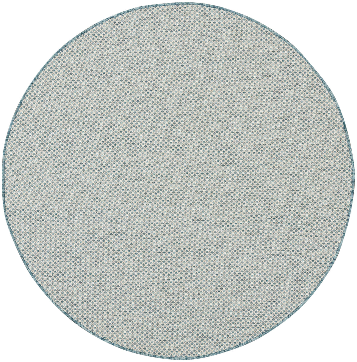 Courtyard COU01 Ivory Aqua Rug - Round
