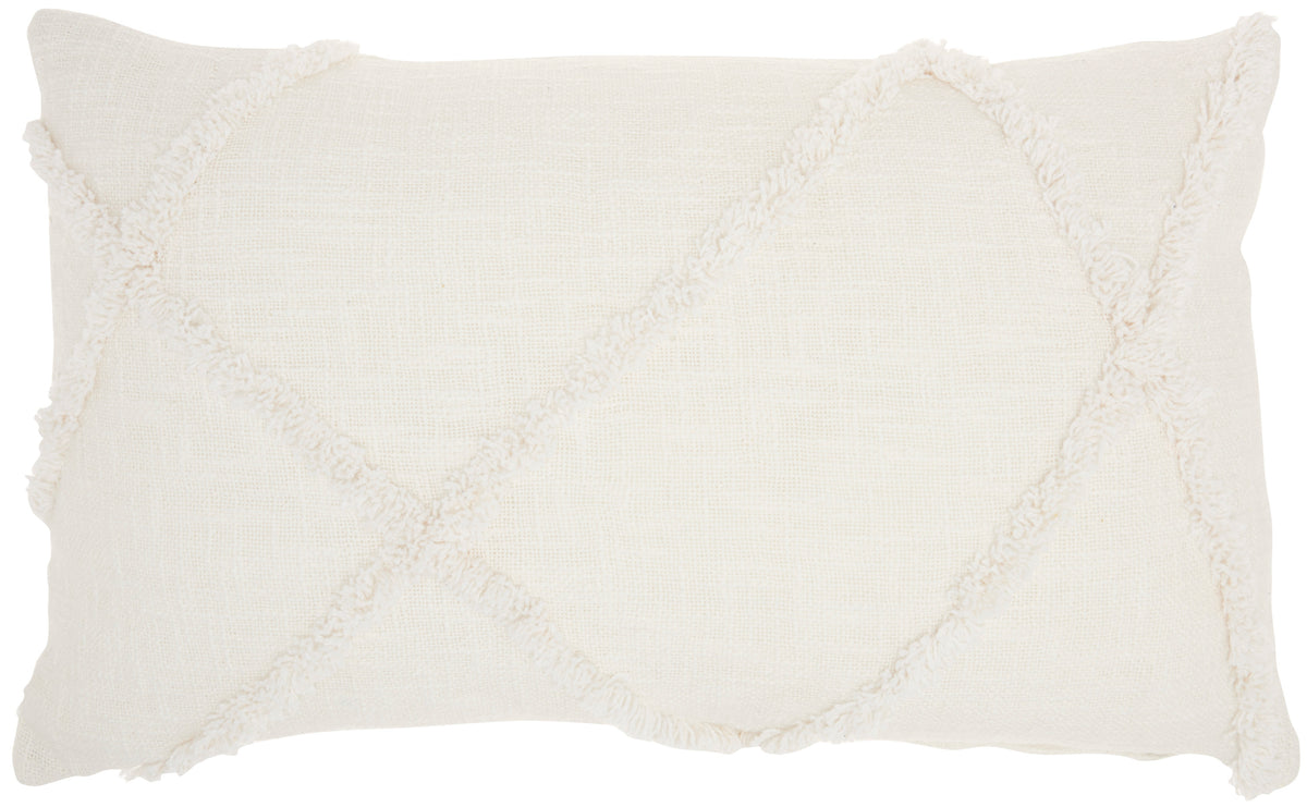 Lifestyle SH018 White 14" x 24" Throw Pillows