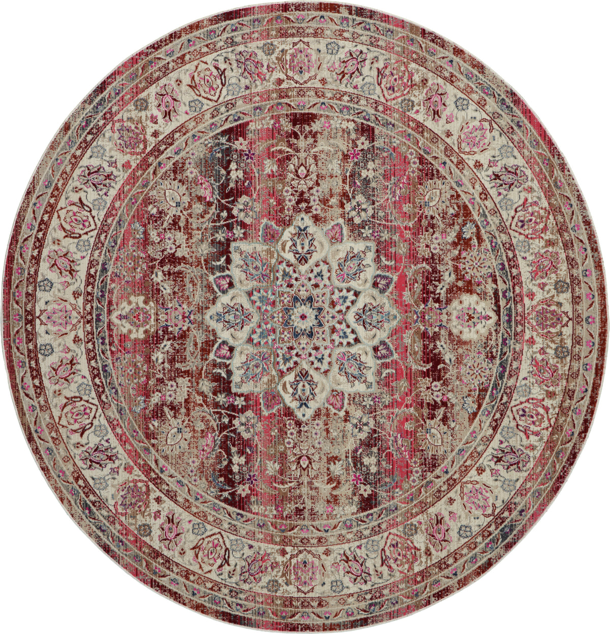 Vintage Kashan VKA01 Red Rug - Round