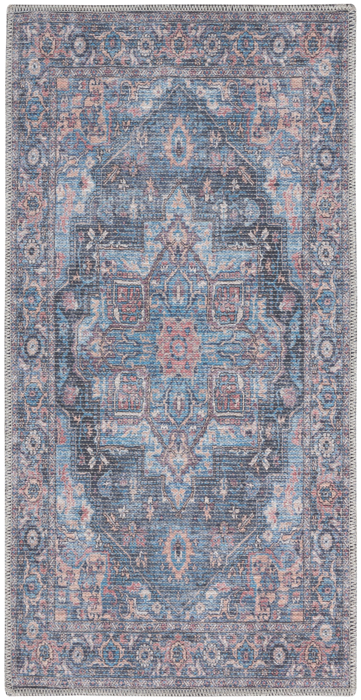 New Concept Washables SR101 Light Blue Multicolr Rug - Rectangle