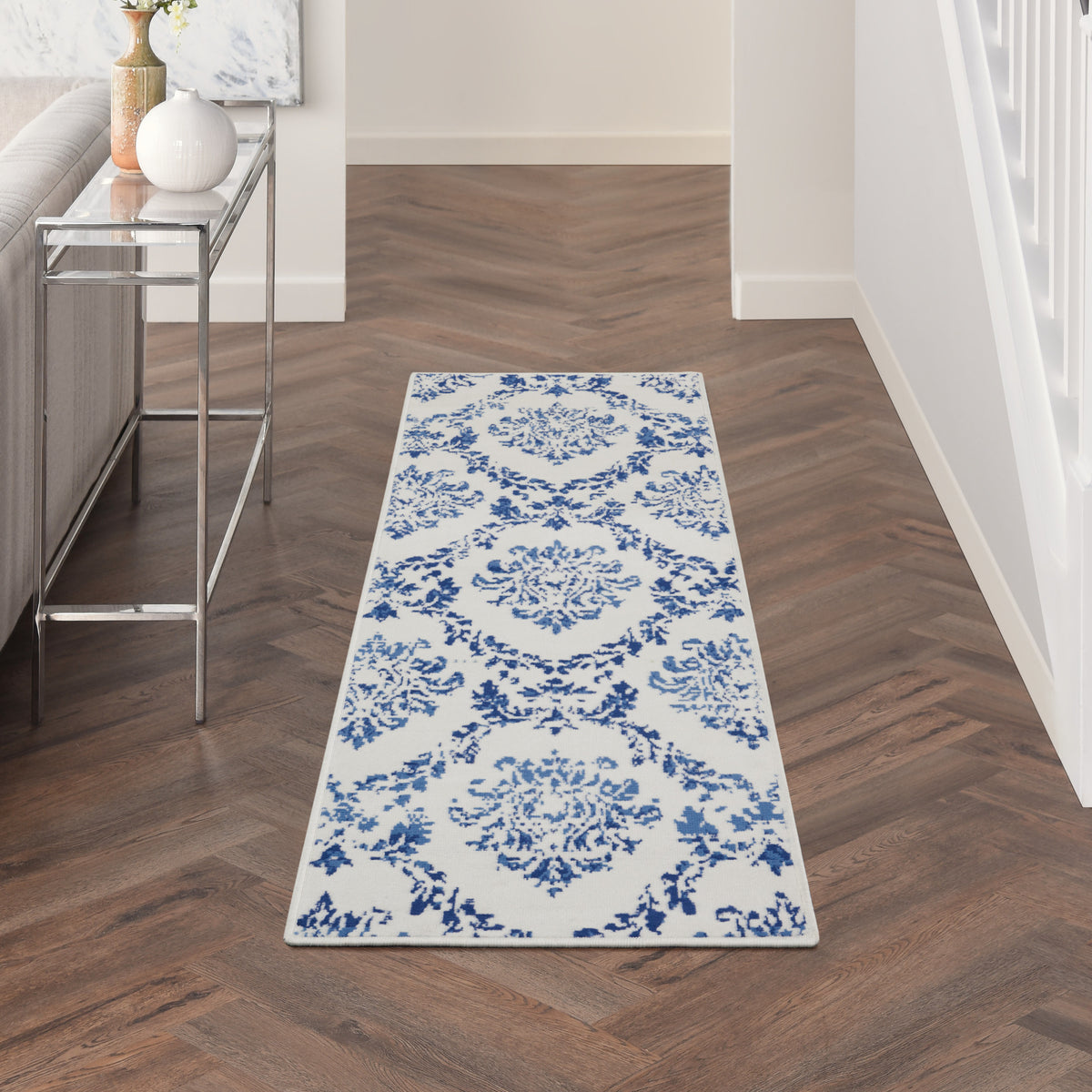 Whimsicle WHS01 Ivory Navy Rug - room scene