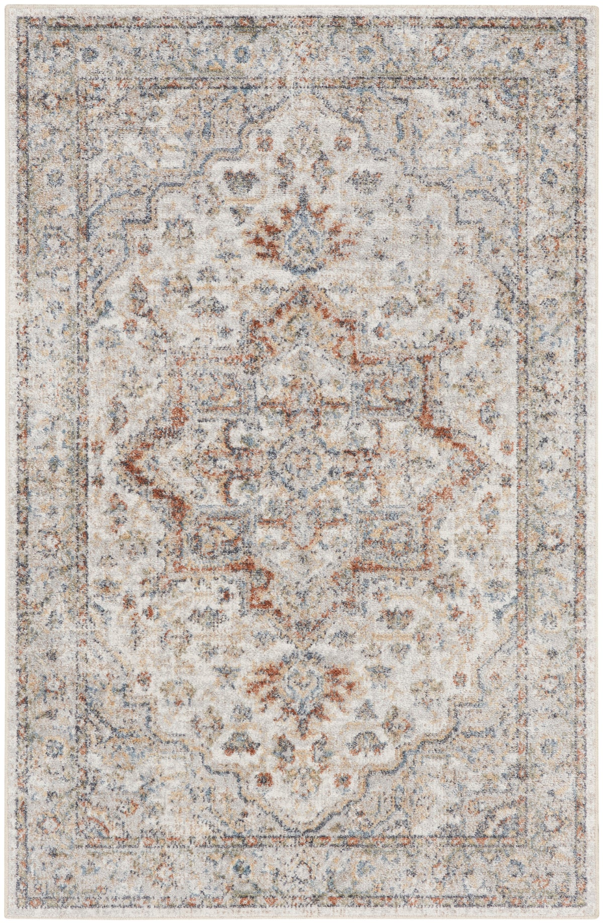 Astra Machine Washable ASW12 Grey Multicolor Rug - Rectangle