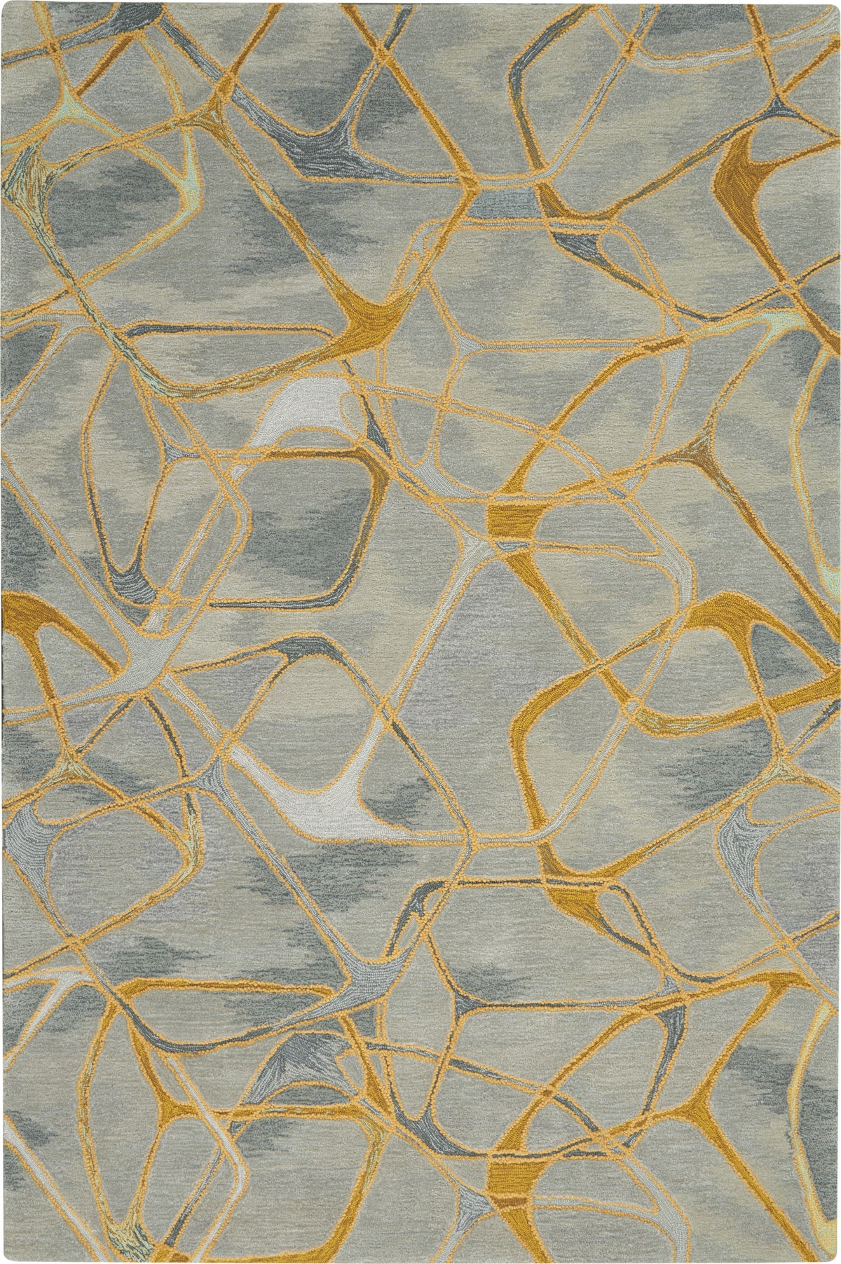 Symmetry SMM05 Grey Yellow Rug - Rectangle