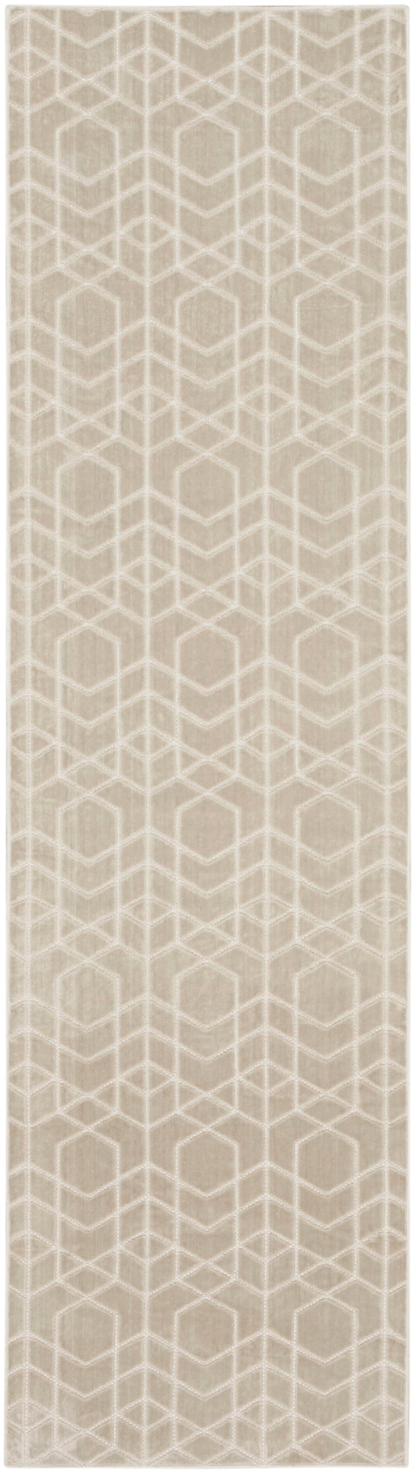 Washable Charm WCH01 Silver Ivory Rug - Runner