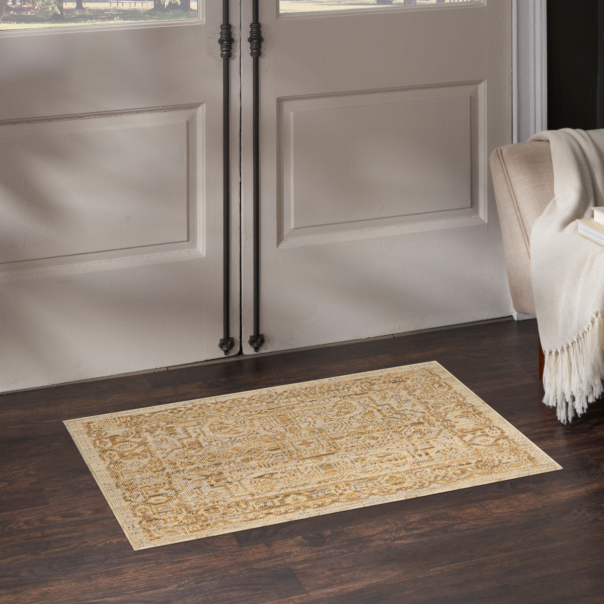 Antique Bloom ANB03 Beige Rug - room scene