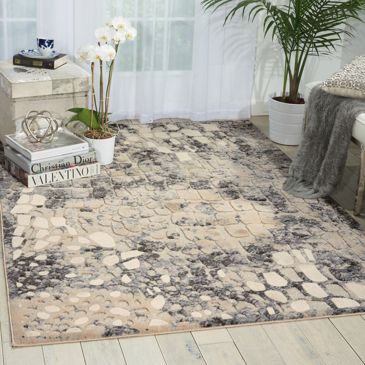 Gleam MA604 Flint Rug - room scene