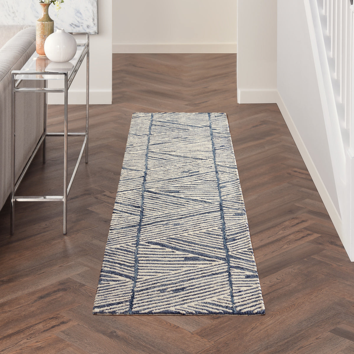 Colorado CLR01 White Blue Rug - room scene