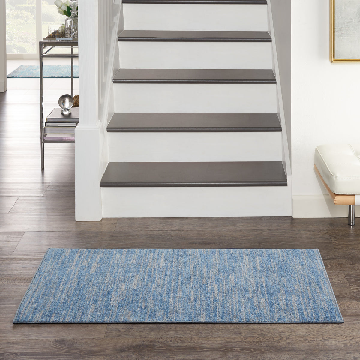 Nourison Essentials NRE01 Blue Grey Rug - room scene