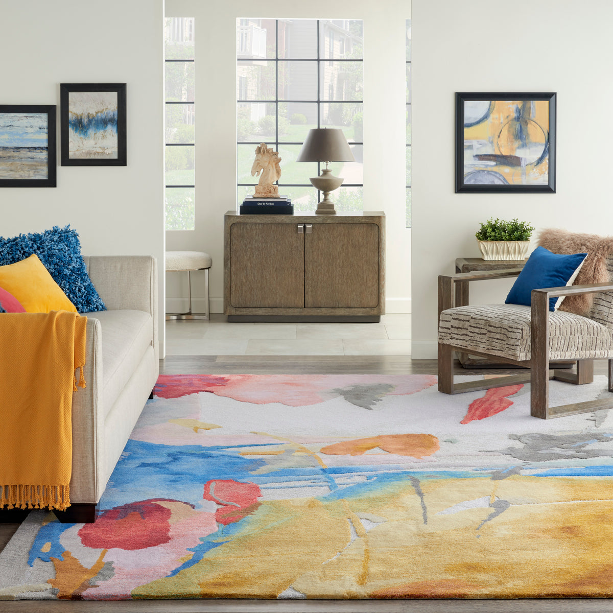 Symmetry SMM11 Multicolor Rug - room scene