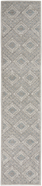 Quarry QUA16 Grey Ivory Blue Rug - Runner