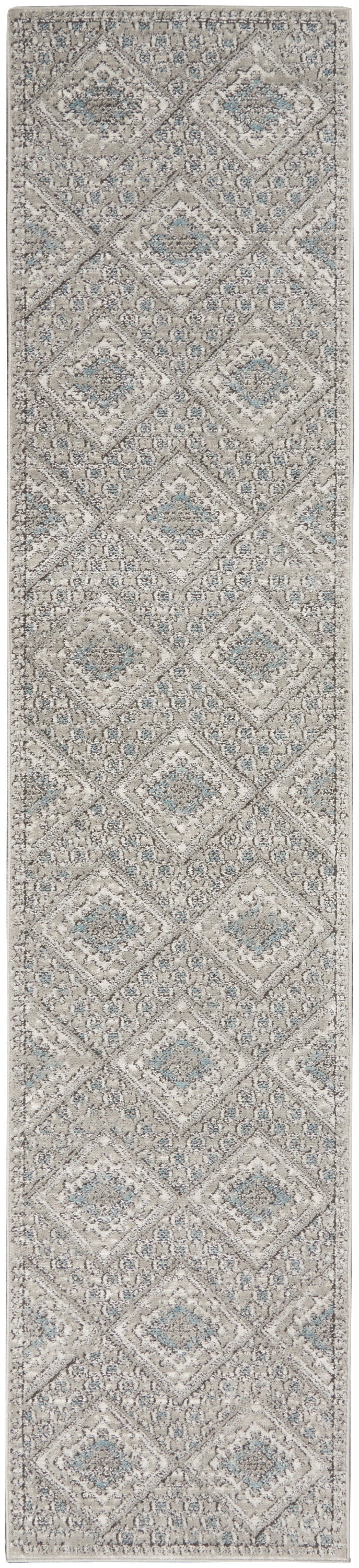 Quarry QUA16 Grey Ivory Blue Rug - Runner