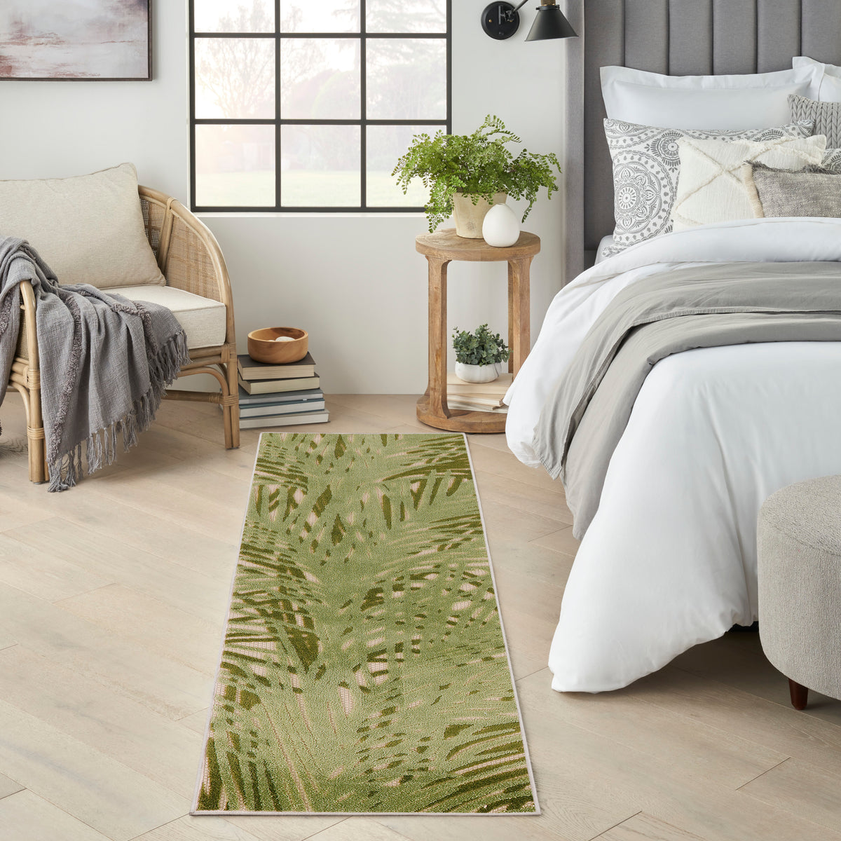 Aloha ALH41 Ivory Green Rug - room scene