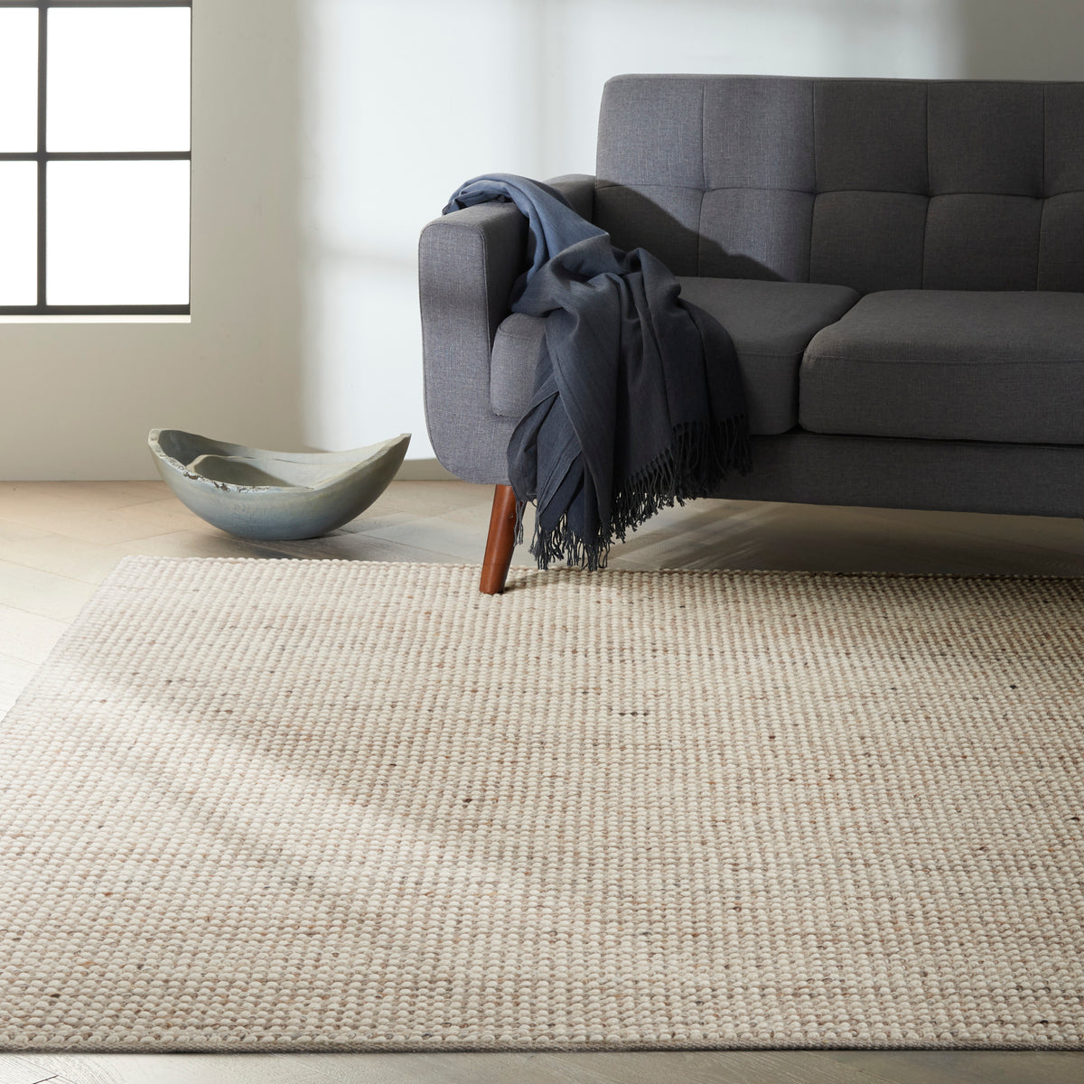 Textured Dots CK80 Natural Rug - room scene