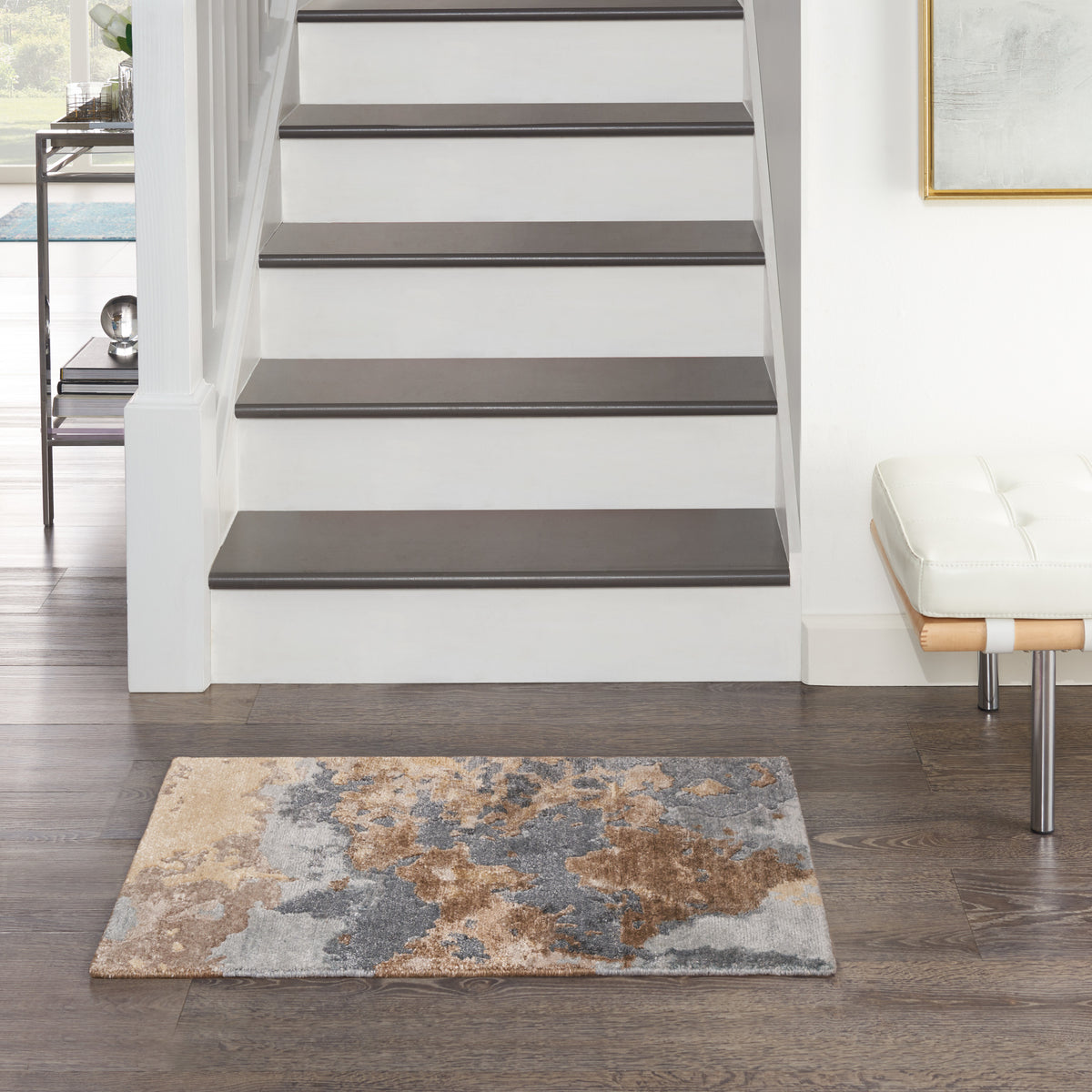 Silk Shadows SHA23 Beige Blue Rug - room scene