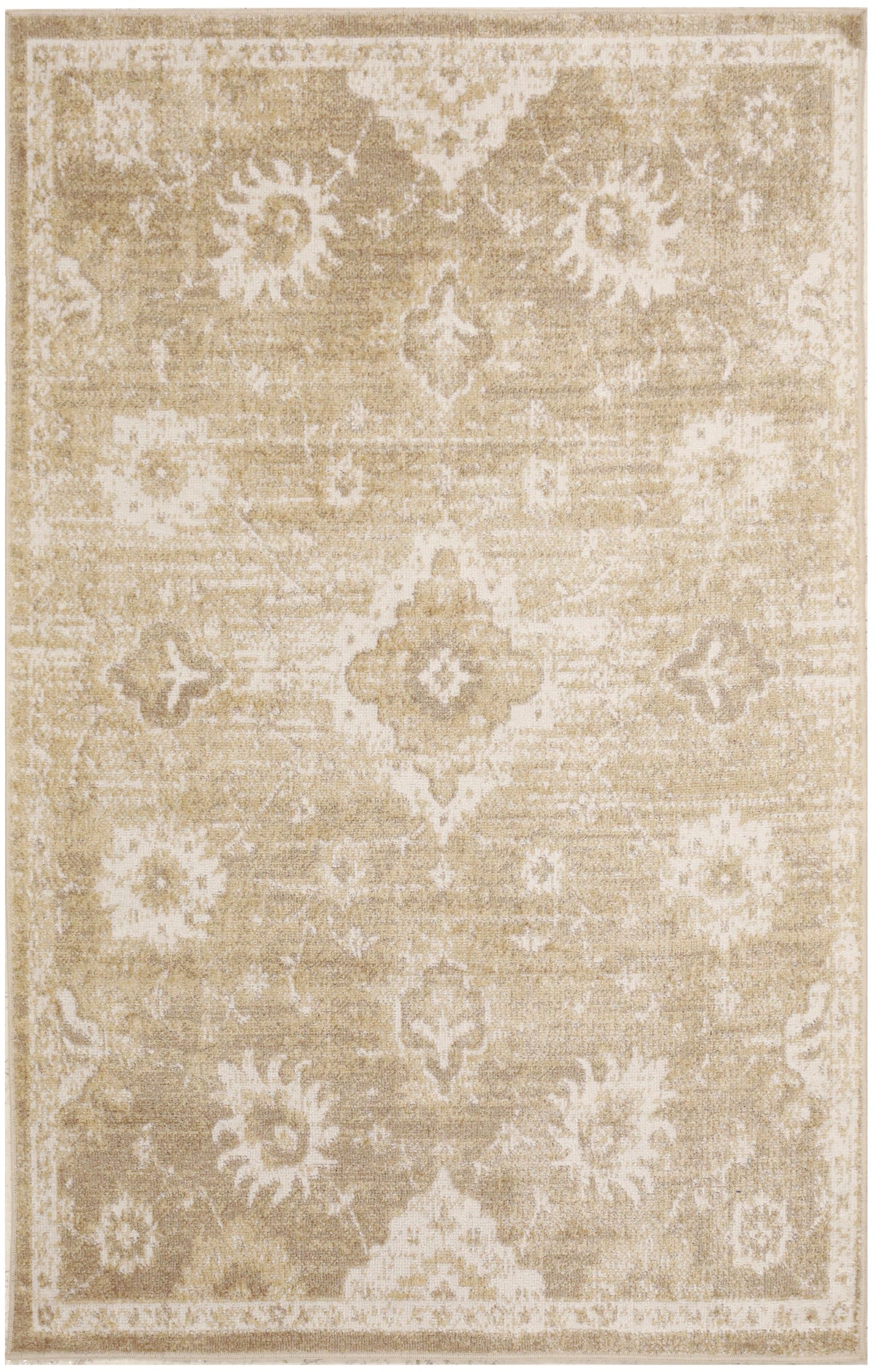 Astra Machine Washable ASW19 Ivory Gold Rug - Rectangle
