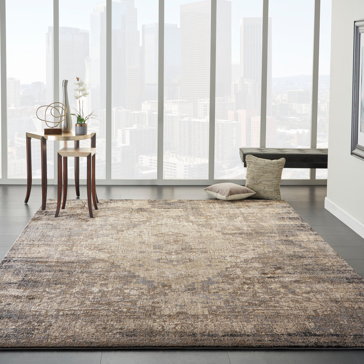 Moroccan Celebration KI3M2 Grey Slate Rug - room scene