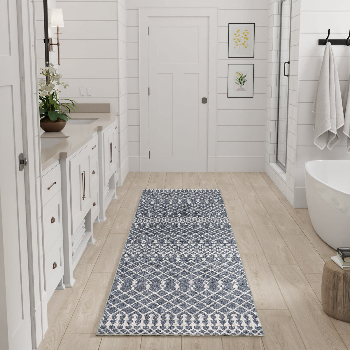Astra Machine Washable ASW10 Denim Rug - room scene