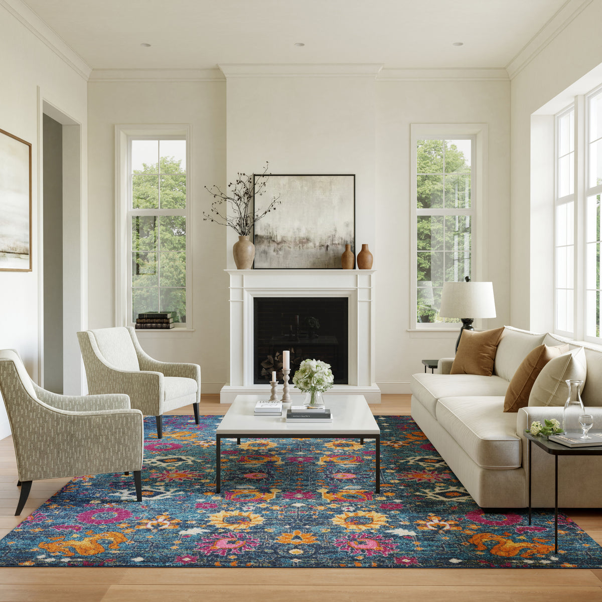 Passion PSN01 Denim Rug - room scene