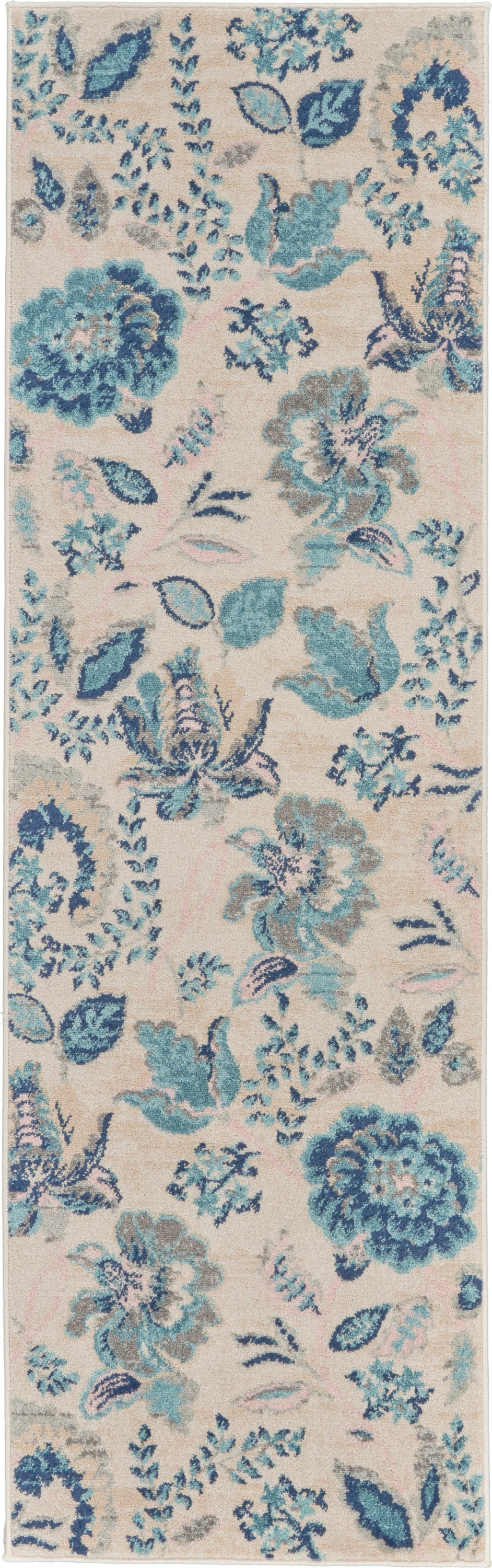 Tranquil TRA02 Ivory Light Blue Rug - Runner