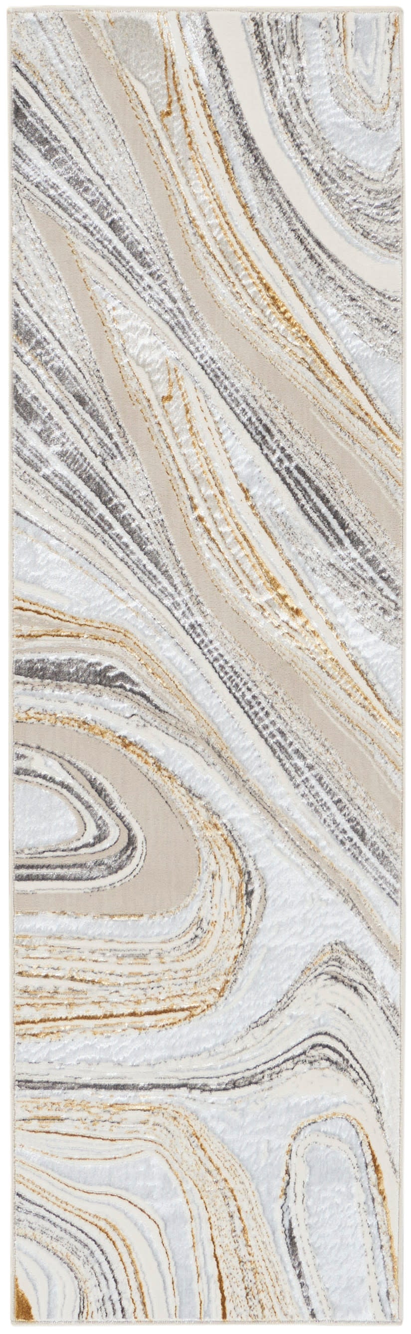 Glitz GLZ21 Grey Gold Rug - Runner