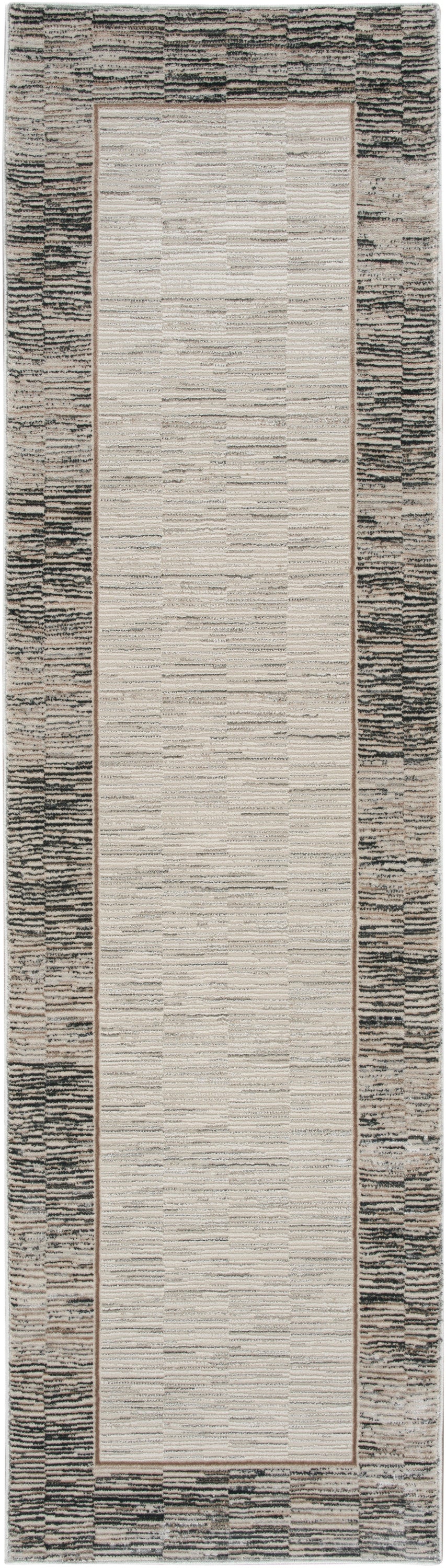 Desire DSR02 Grey Black Rug - Runner