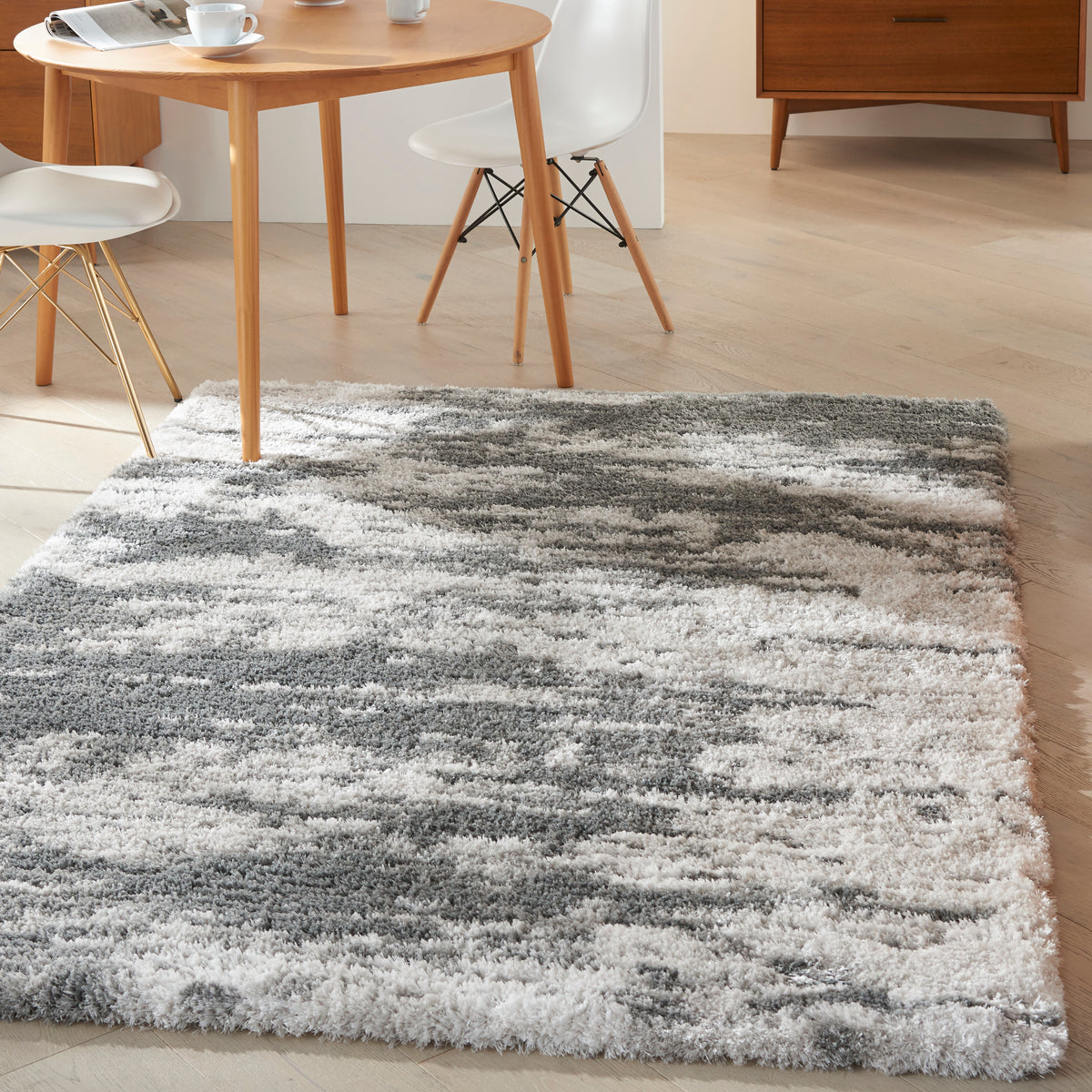 Dreamy Shag DRS02 Charcoal Ivory Rug - room scene