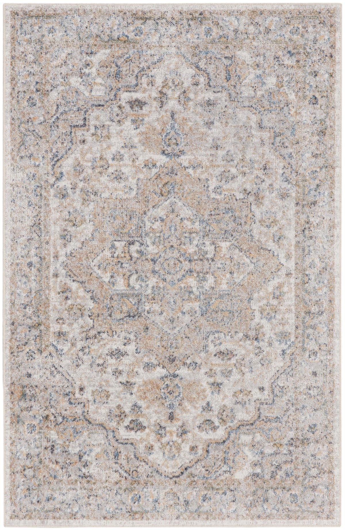Astra Machine Washable ASW12 Silver Grey Rug - Rectangle