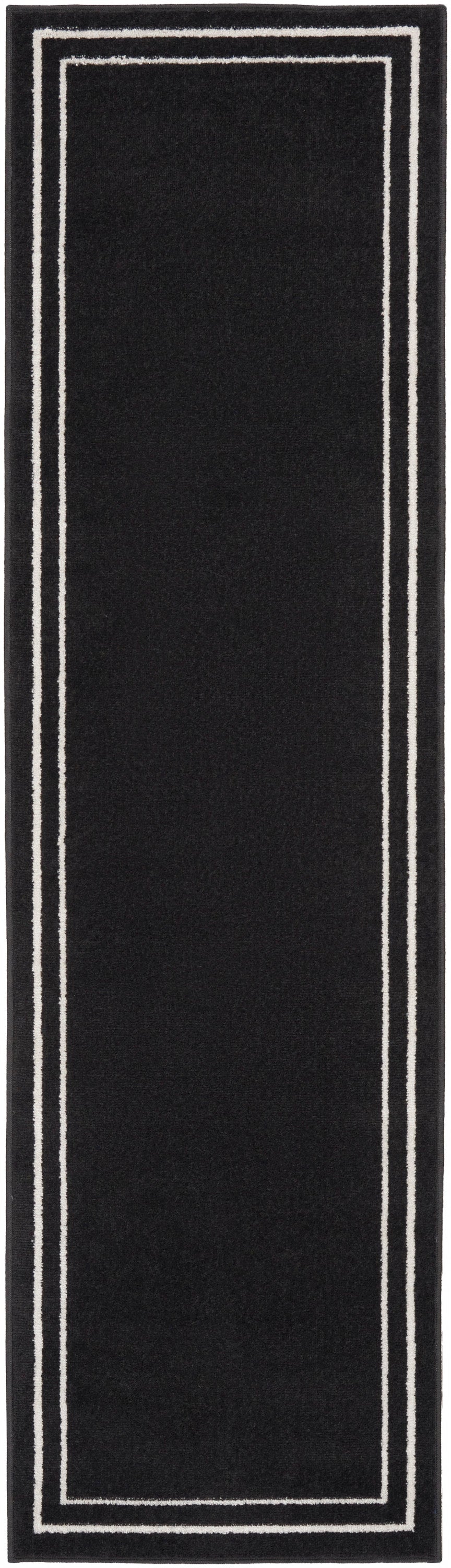 Nourison Essentials NRE02 Black Ivory Rug - Runner