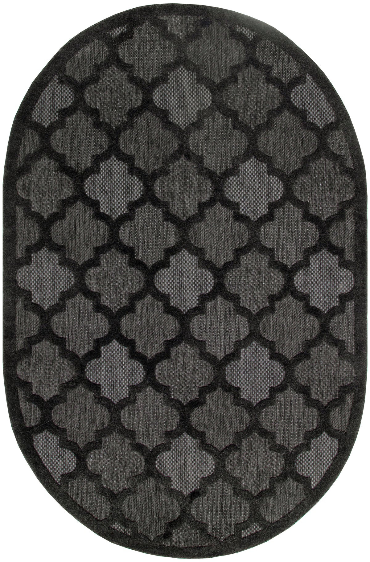 Easy Care NES01 Charcoal Black Rug - Oval