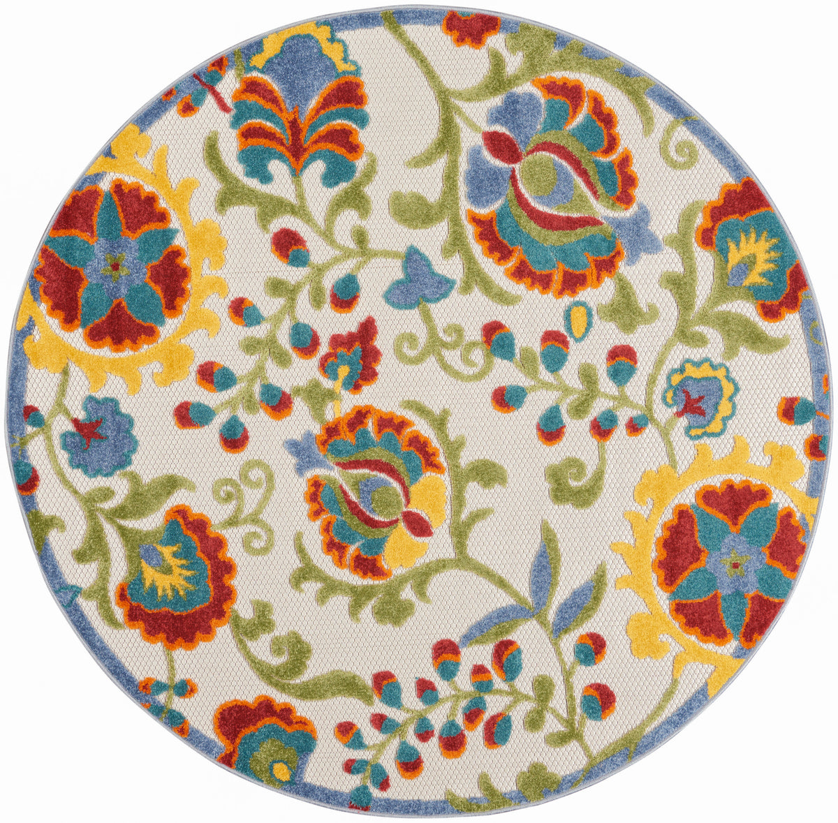 Aloha ALH17 Ivory Multicolor Rug - Round