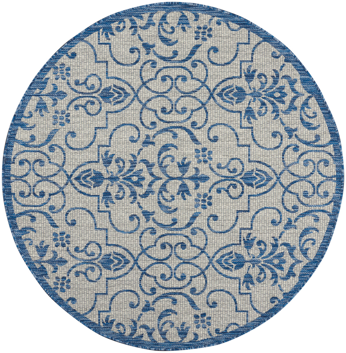 Country Side CTR04 Ivory Blue Rug - Round