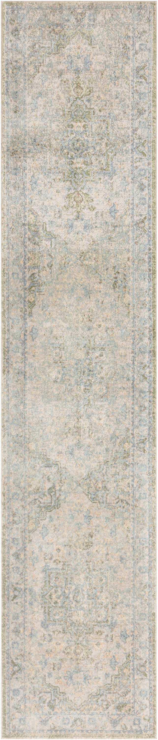Astra Machine Washable ASW12 Blue Green Rug - Runner