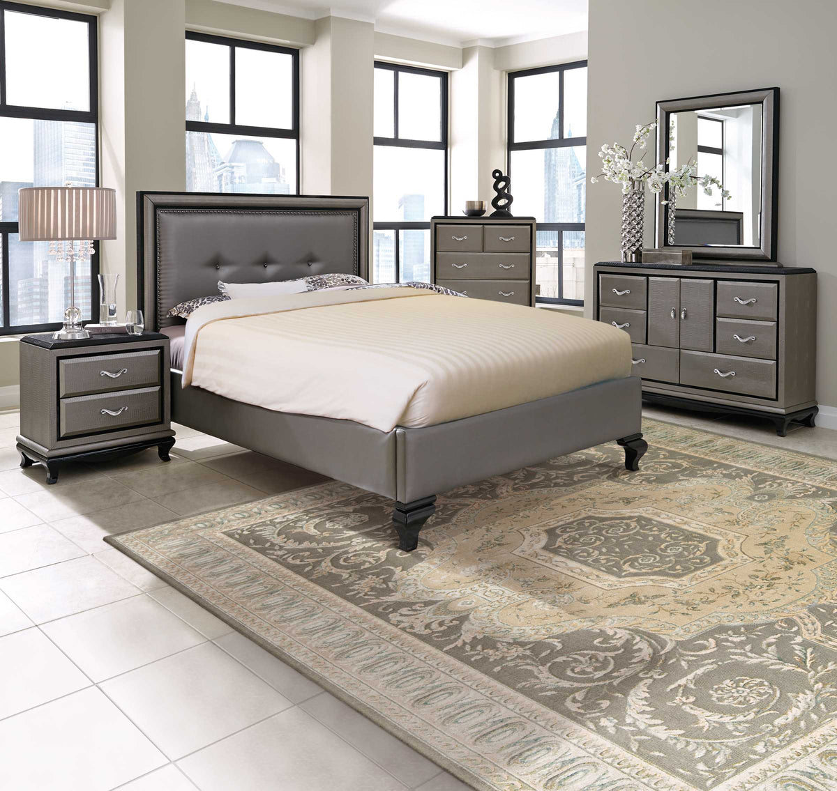 Platine MA204 Slate Rug - room scene